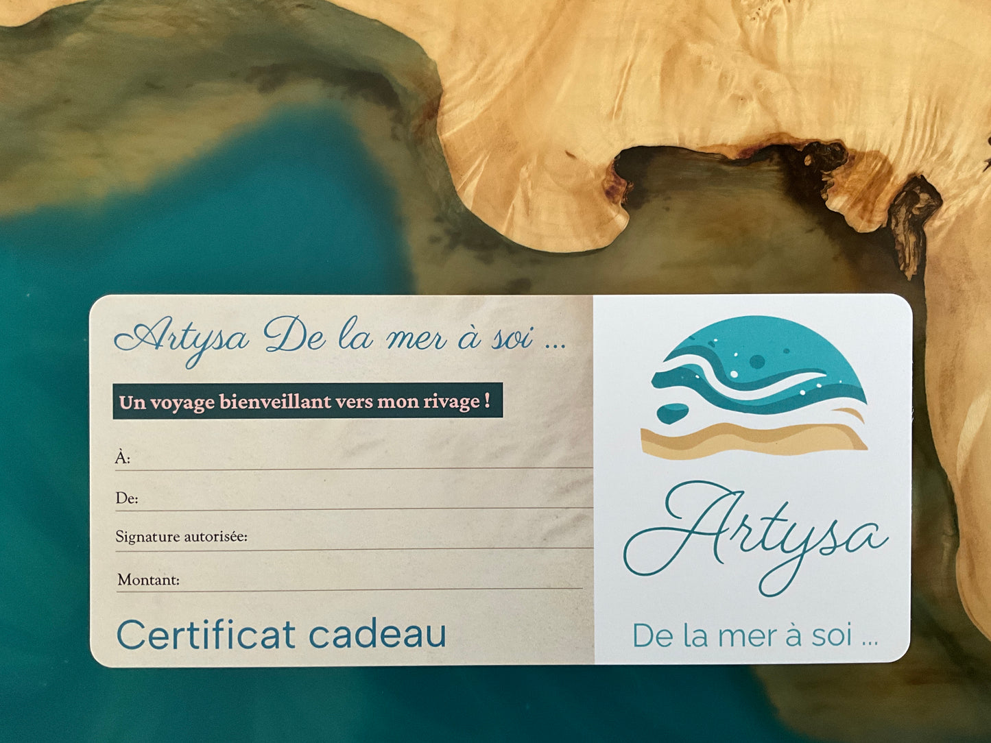 Certificat cadeau ARTYSA DE LA MER À SOI …