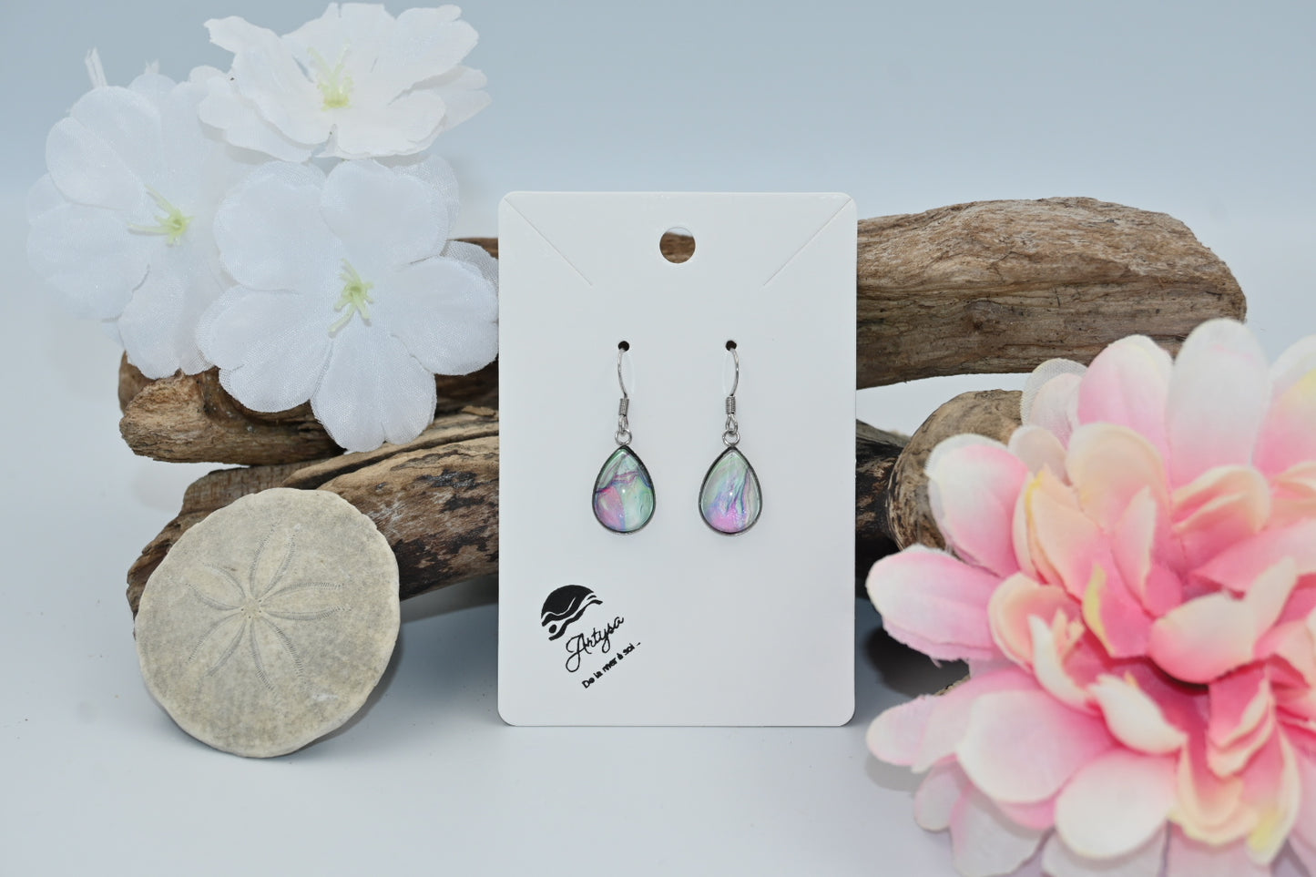 Larme rose | Boucles d'oreilles