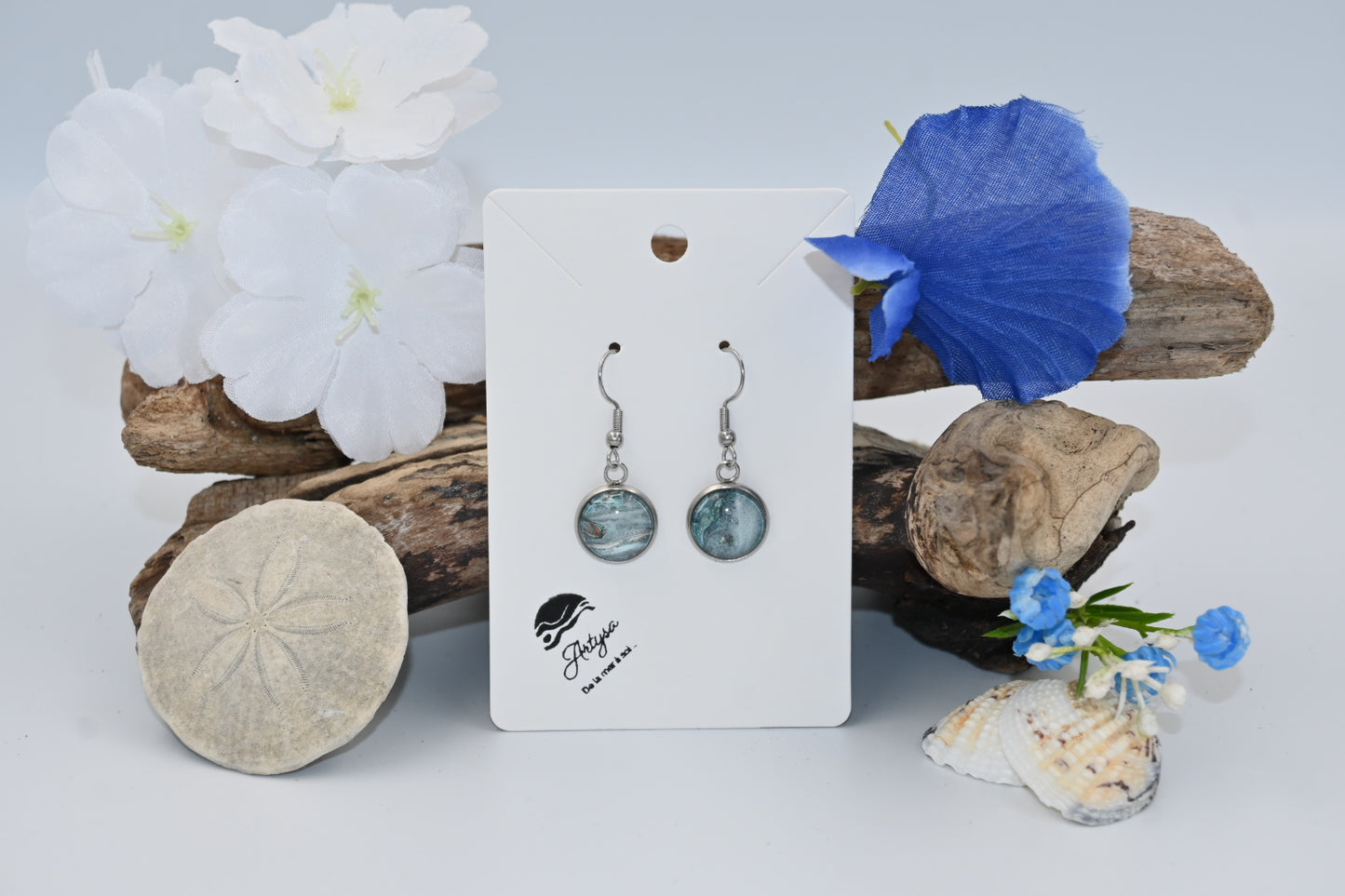 Gris perle | Boucles d'oreilles